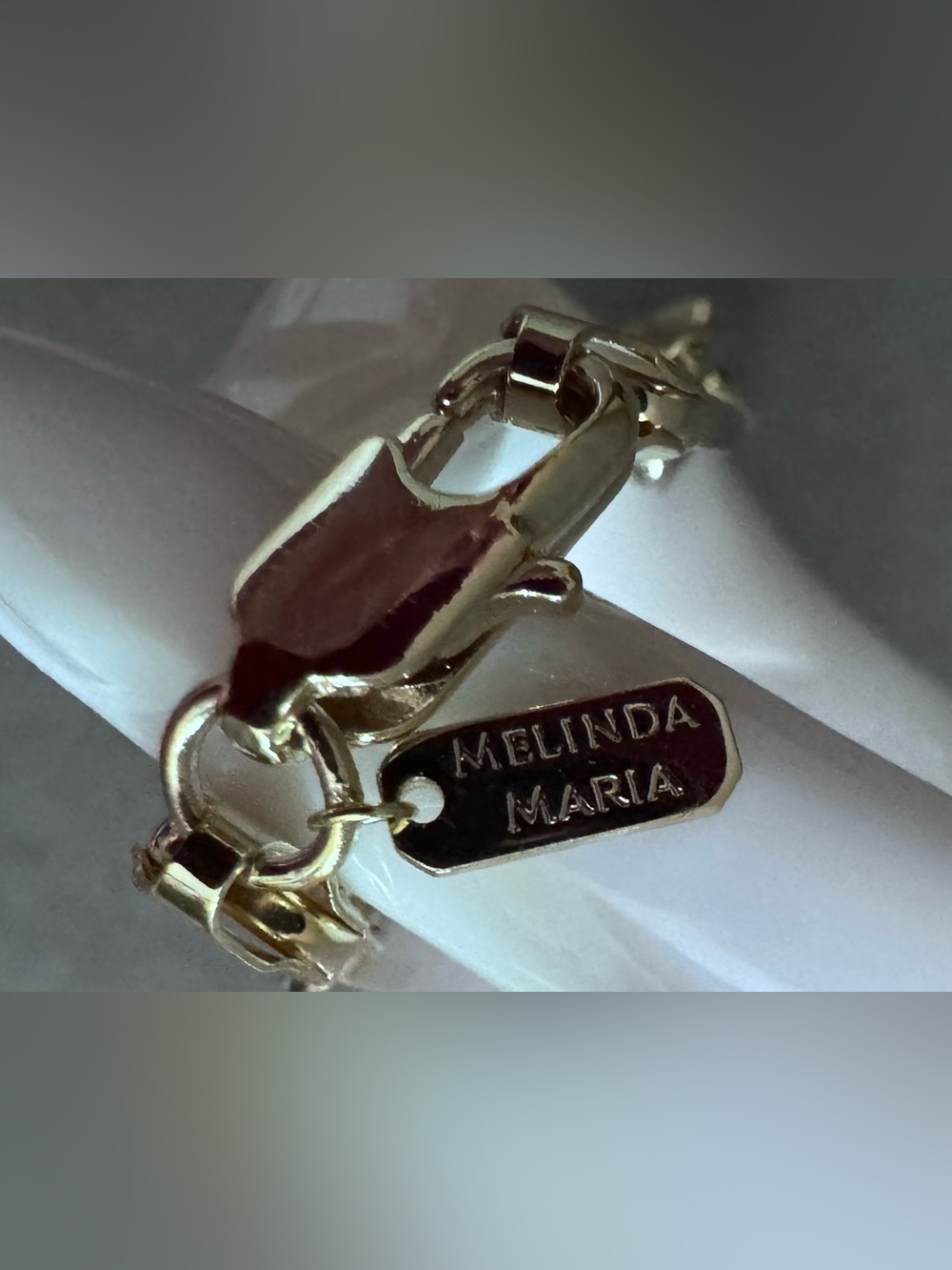 Melinda Maria Gold Tone Paperclip Link Bracelet - Picture 6 of 6